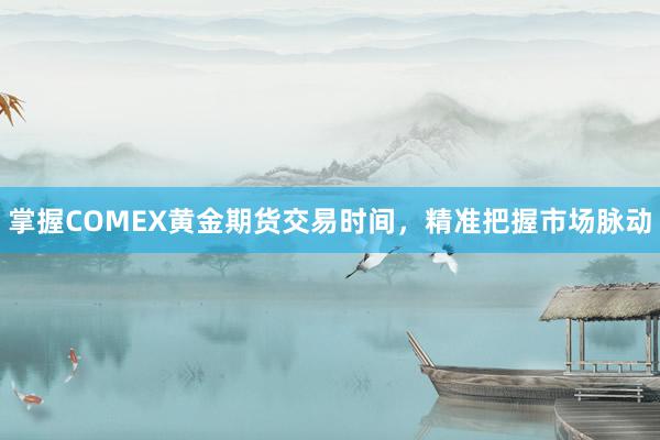 掌握COMEX黄金期货交易时间，精准把握市场脉动